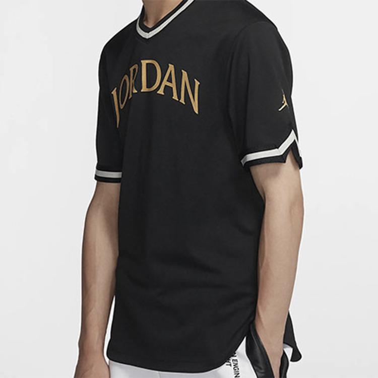 Air Jordan Logo Basketball Short Sleeve T-Shirt Men Tops Black AV0183-010