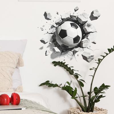 Creative Hole Soccer Bedroom Living Room Entrance Hall Home Background Beautification Decoration Wall Stickers