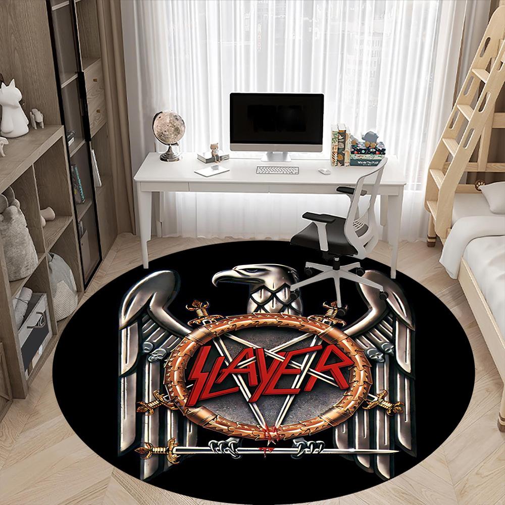 1PC Slayer Band Office Round Area Rug, Indoor Mat Suitable For Office, Under Office Chairs Bedroom Living Room Home Decor, Room Deco110