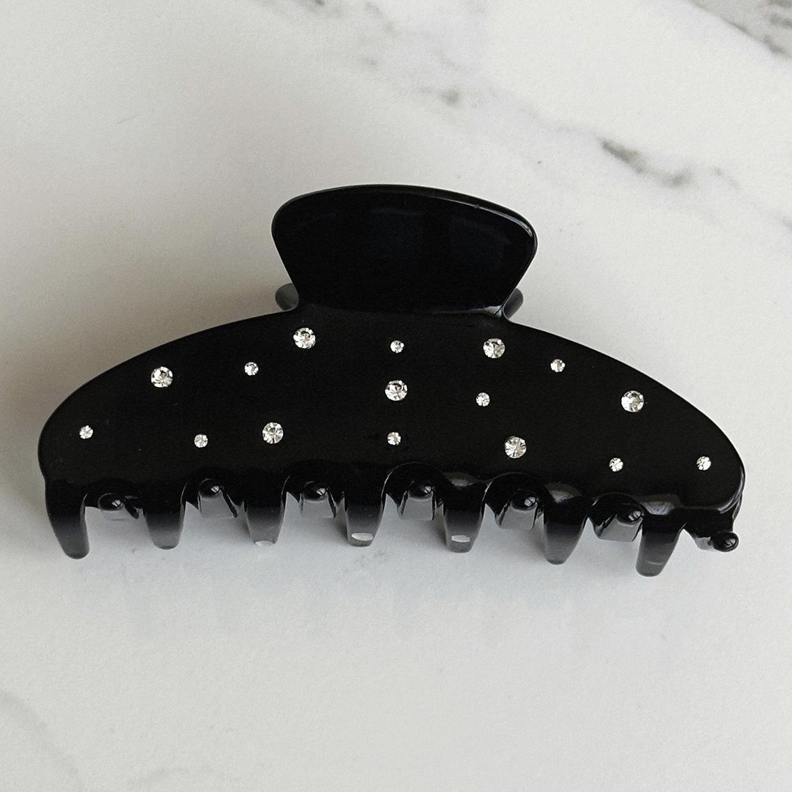 

1pc new minimalist droplet shaped multi diamond hair clip, versatile and comfortable hair accessory, large shark catching clip