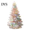 Xmas Tabletop Figurine Resin Christmas Tree Figurine, Crystal Desktop Ornament, Creative Gift Miniature Holiday Decoration for Home Office,