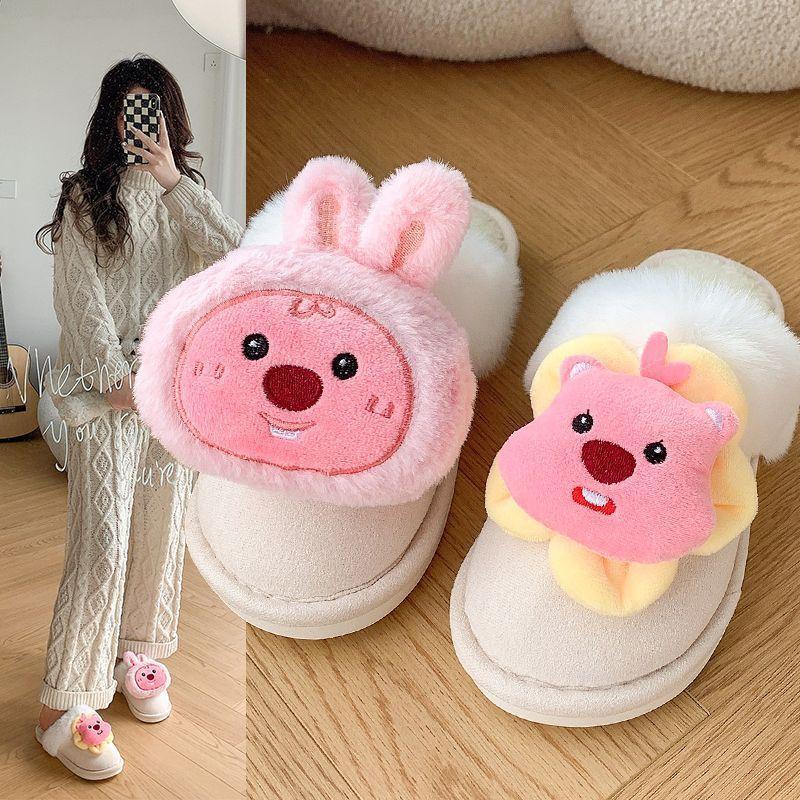 Fashion root cotton slippers for outer wear 2025 autumn and winter new waterproof dormitory thick-soled warm cotton shoes ins