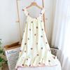 Women's Polka Dot Cotton Gauze Nightdress - Summer Sling, Mid-Length, Sweet & Lovely Pajamas