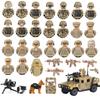 Militaire Speciale Krachten SWAT Gangster Jeeps Off-Road Voertuig Aanvalsboot Model Soldaat Wapens Bouwsteen Speelgoed Voor Kinderen