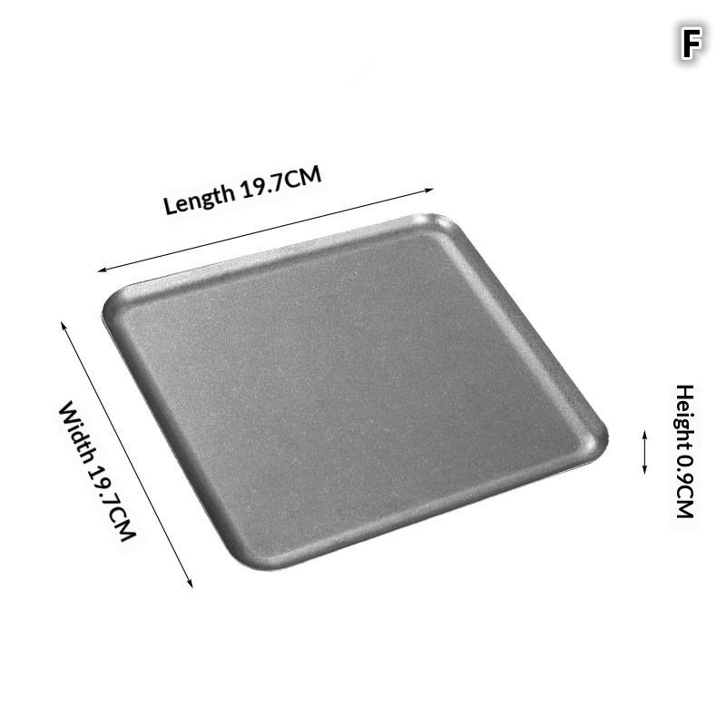 Vintage 304 Stainless Steel Snowflake Silver Square Tray Round Edge Dinner Plate Dessert Grill Tray Steak Plate Decorative Tray
