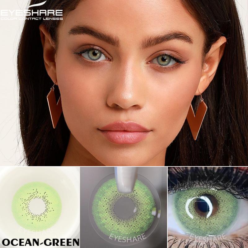 Eyeshare 2 Stück/Paar Farbige Kontaktlinsen für die Augen Farbige Augenlinsen GEM Kontaktlinse Beautiful Pupil Cosmetics Yearly