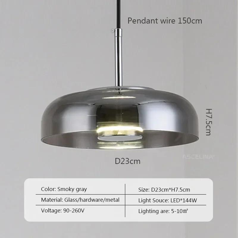 LED Modern Pendant Light Nordic Glass Hanging Lamp Dining Room Bedroom Loft Lamp Bar Decor Luminaire Suspension Light Fixtures