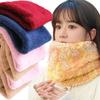 New Women's Winter Thickened Lamb Wool Neck Plush Scarf, Winter Outdoor Coral Fleece Warm Neck Warmer Solid Color Scarf