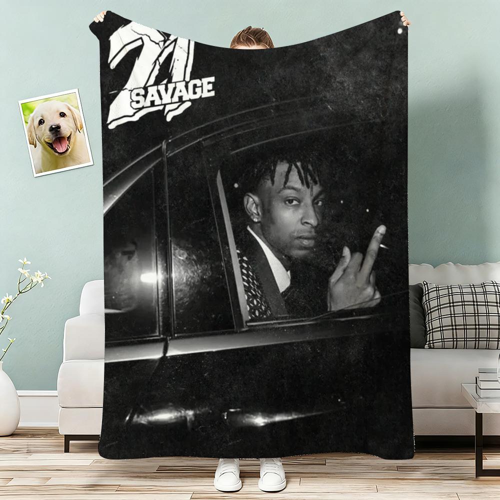 21 Savage Wurfdecke Leichtgewicht 240g Flanell Weich Hautfreundlich für Sommerkühlung