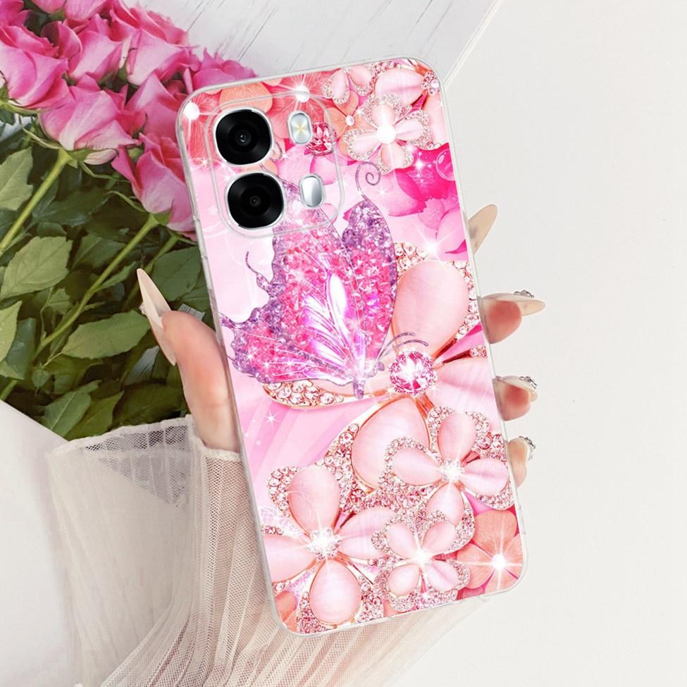 Klares Gehäuse für Oppo A6s 5G Hülle CPH2789 Luxuriös Süß Mode Schmetterling Cool Bemalte Abdeckung für Oppo A6s 4G CPH2815 Handyhülle