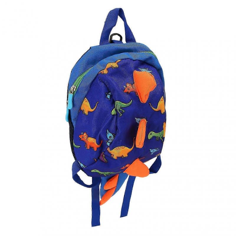 Kleinkind Rucksack Cartoon Niedlicher Dinosaurier Verhindert Verloren Große Kapazität Kinderrucksack mit Leine für Kinder von 2 bis 4 Jahren Dunkelblau--