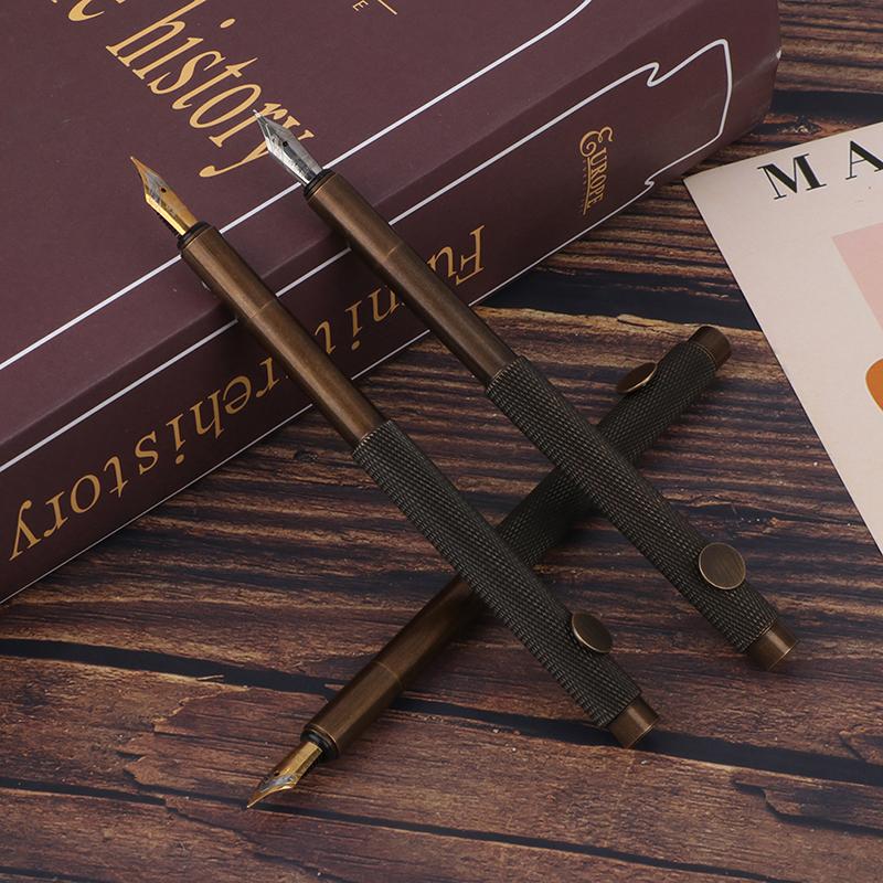 Luxury Brass Fountain Pen Ef/F/Bent Nib Business Office School Supplies Pen