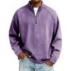Herren Vintage Stehkragen Reißverschluss Pullover Langarm Lässiges Oberteil