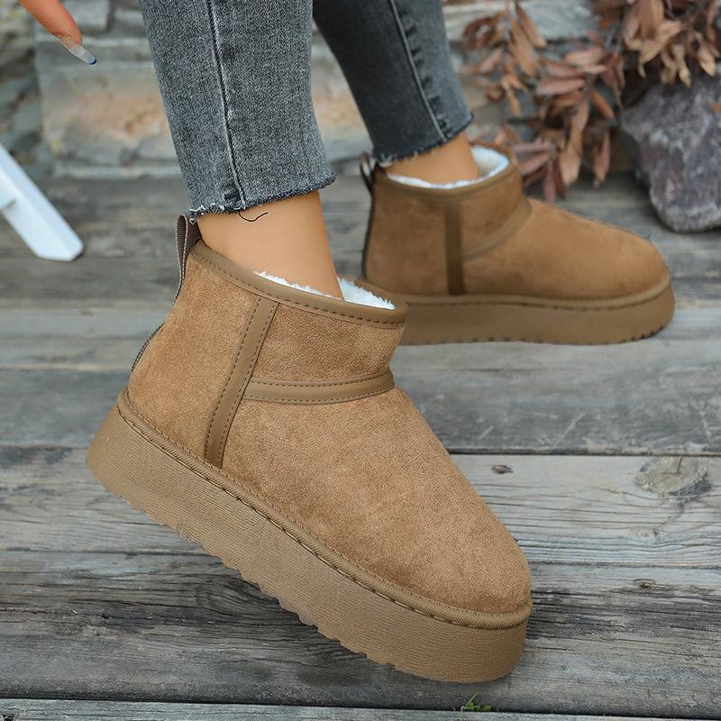 thick-soled short snow boots women's new winter versatile velvet thickened non-slip warm cotton shoes