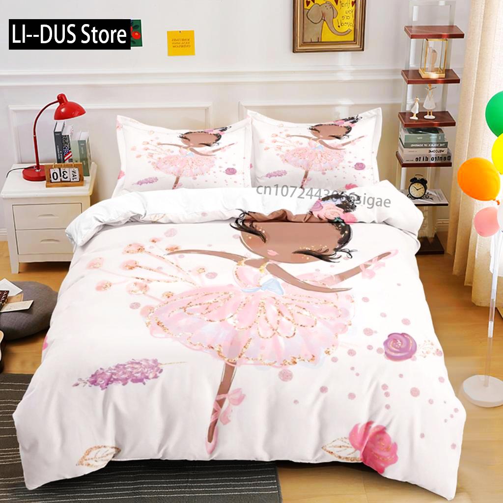 

Comforter Ballerina Girls King Size Princess Comforter Set Microfiber Girl Dancing With Swans Pattern Comforter (quilt)-EU Single(135*200cm)3pcs