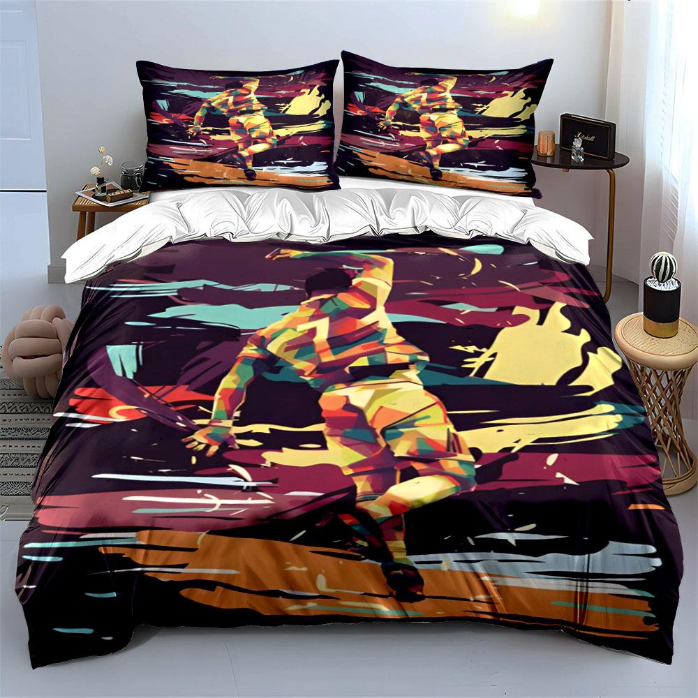 Colorful cricketer abstract illustration. Bedding sets Duvet cover sets Duvet covers Pillowcases(1 * Duvet Cover 2 * Pillowcases without duvet insert)