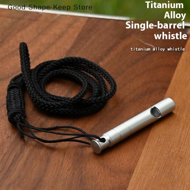 1PC Titanium Alloy Emergency Whistle With Cord Outdoor Survival Safety Whistle Camping Hiking Trip Exploring Whistle