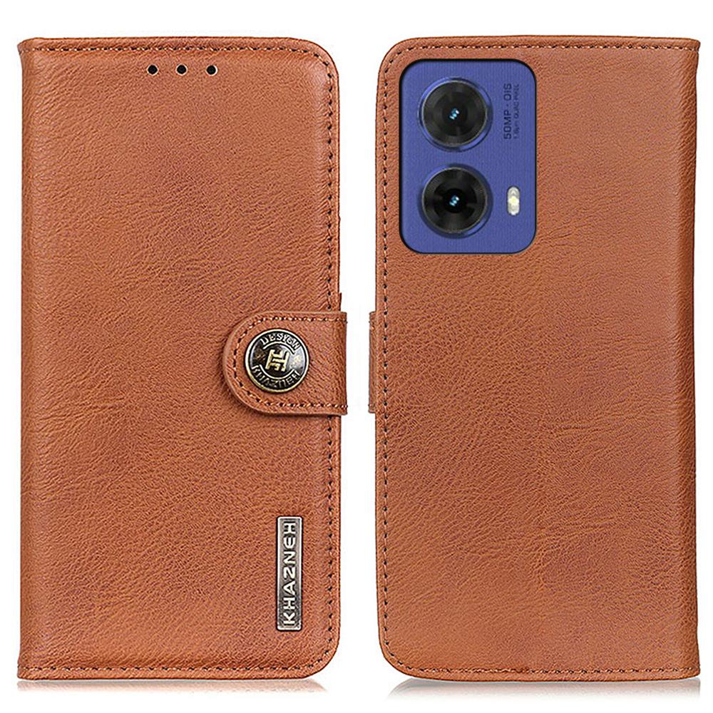 KHAZNEH For Motorola Moto G85 5G/S50 Neo 5G Case Cowhide Texture Leather Wallet Stand Cover