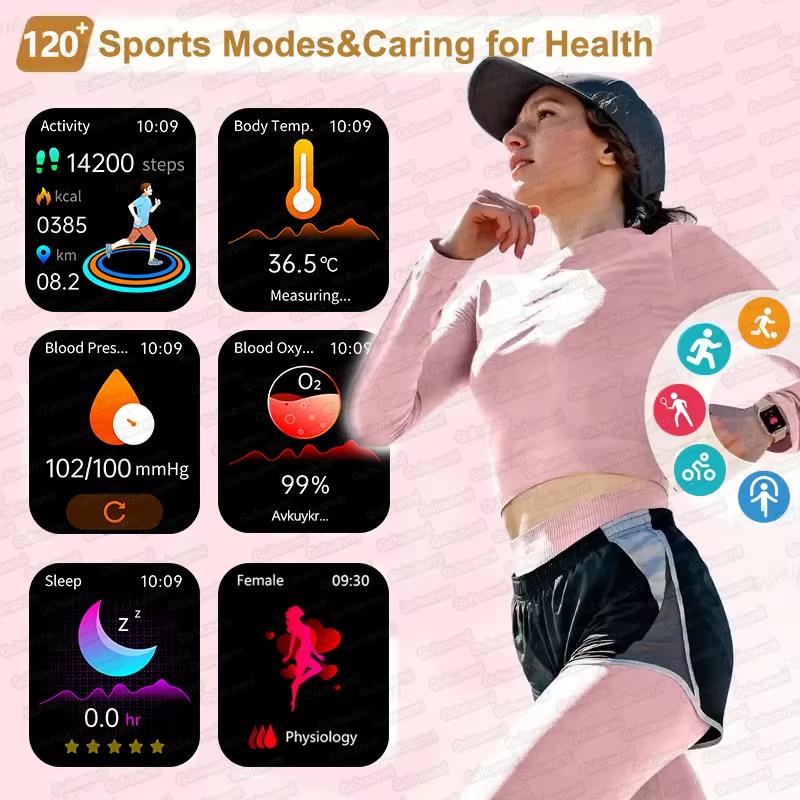 2025 New NFC Bluetooth Call Smat Watch Men 1.85" AMOLED Screen Blood Pressure Heart Rate Female Health Waterproof Smarwatches Ladies