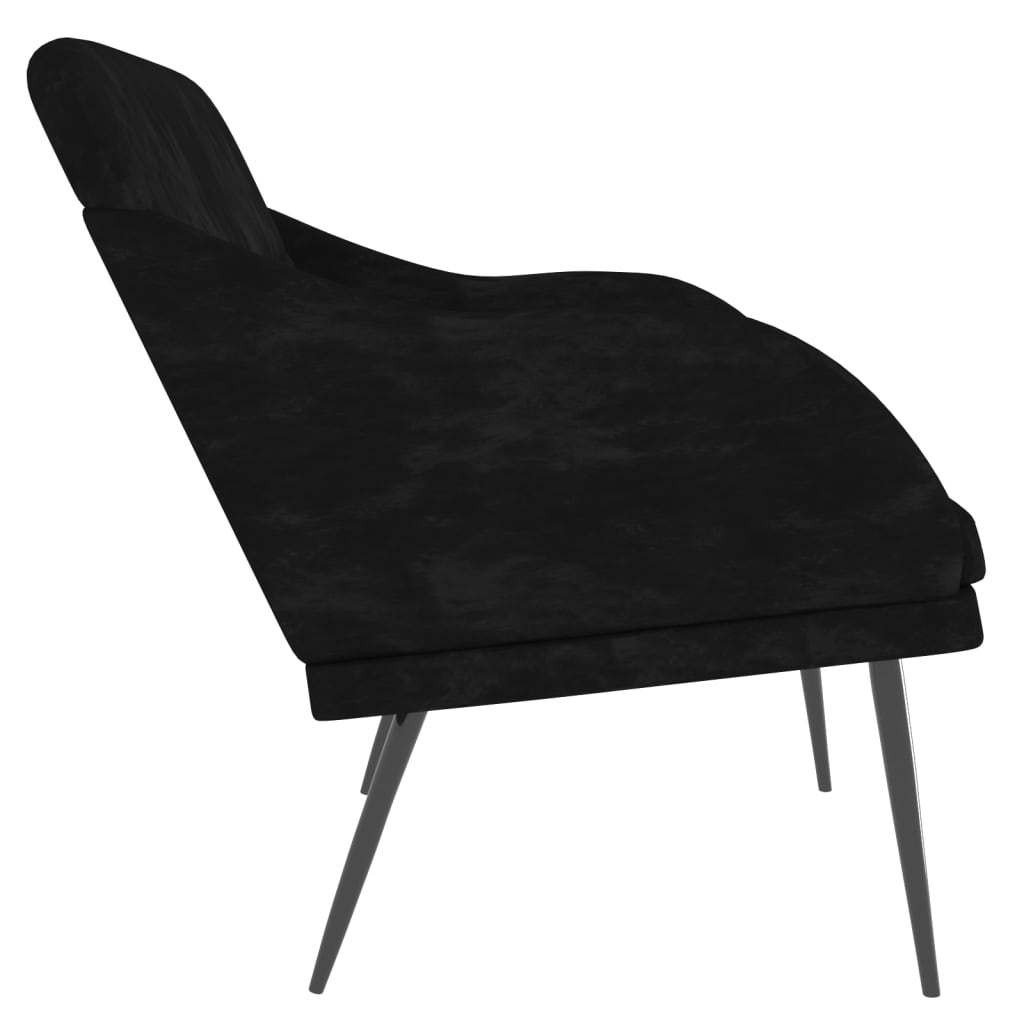 Vidaxl Ławka, Czarna, 110X76X80 Cm, Obita Aksamitem
