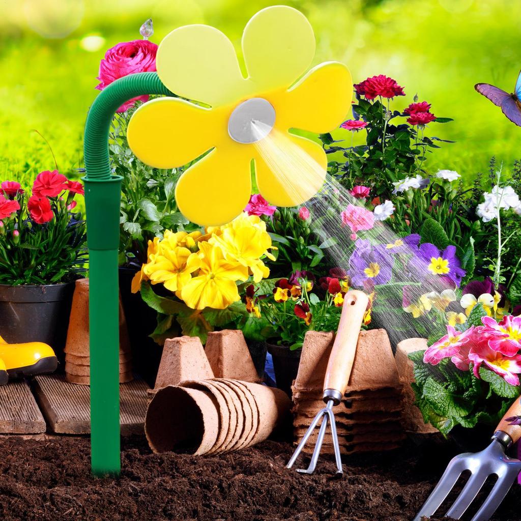 Blumenwasser-Sprüher Blumen-Sprüher mit Erdspieß 360 Grad drehendes Hofbewässerungssystem zum Bewässern Spielen Bauernhof