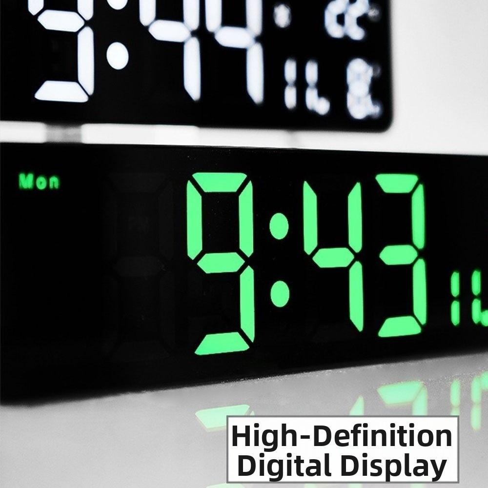 Temperature Display LED Digital Alarm Clock Week Display Electronic Table Clock Study Room