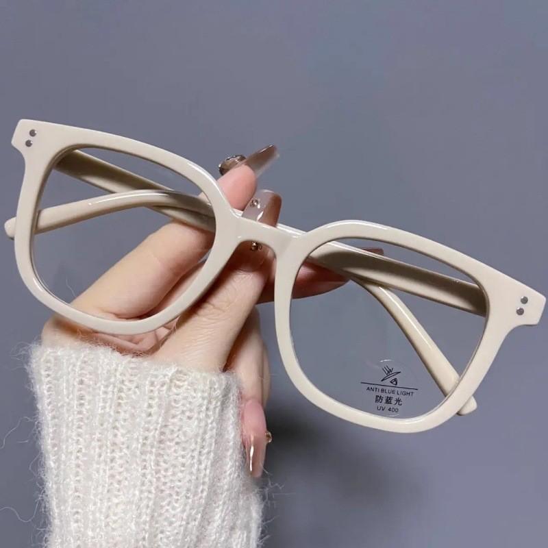 

KLASSNUM Blue Light Glasses Retro Anti Blue Light Eyewear Blocking Eyewear Large Frame Computer Eyeglasses Computer Work Eyewear бежевый