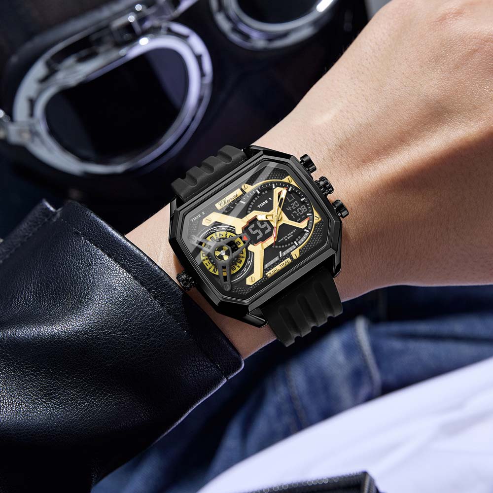 CHENXI New Men's Large Dial Dual Display Watch Fashion Multifunctional Sports Waterproof Wristwatch for Men Relojes Para Hombres