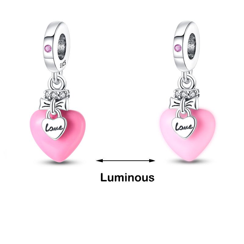 Abalorios luminosos de plata de ley 925 auténtica con forma de ballena, pulpo, concha marina, color azul, aptos para pulseras originales 925, joyería fina DIY