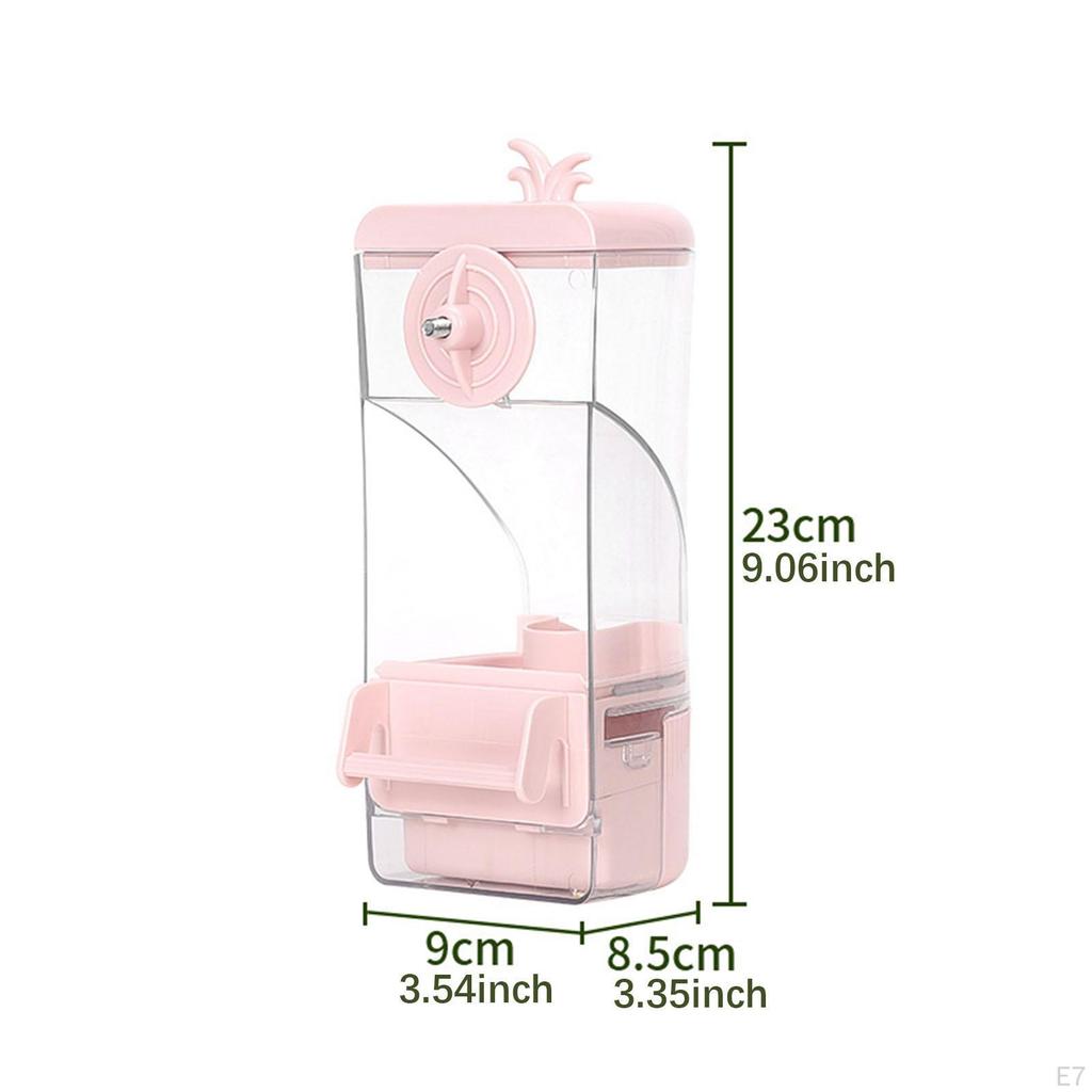 Bird Cage Feeder ,Automatic ,Clear Leakproof Parrot Food Container for Finch Canary Budgies