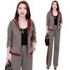 Tuta sportiva casual da donna Inverno 2025: Completo Giacca Calda con Cappuccio e Pantaloni Lunghi in Velluto #895.