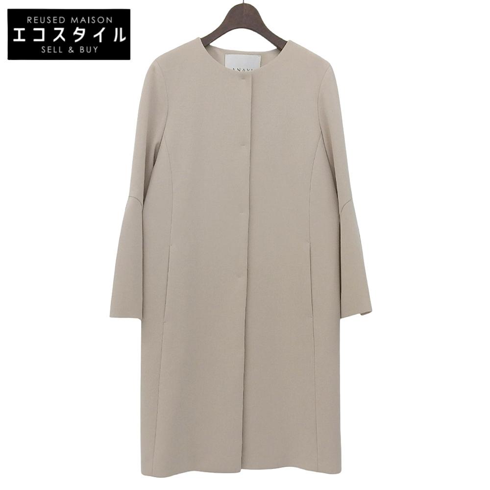 ANAYI Excellent Condition Double Cross Flared Sleeve Coat, Women's, Beige, Size 38 Coat 38 beigeUsed