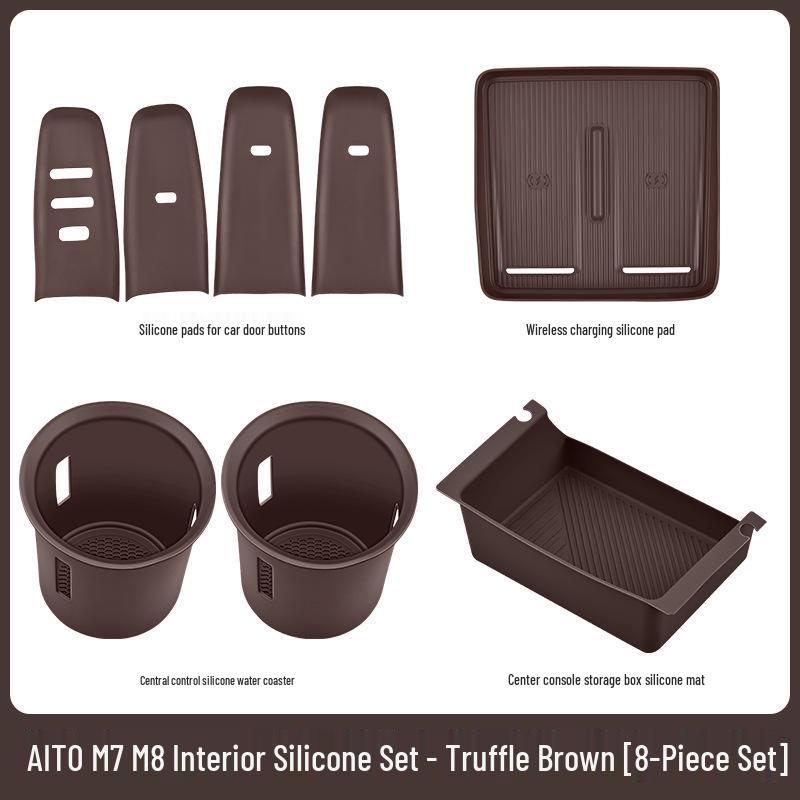 Fits 26 AITO M7/M8 Models: Central Control Wireless Charging Silicone Pad Upgrade Set