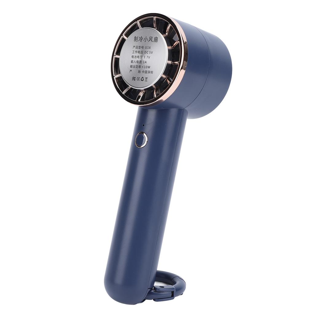Handgekühlter Lüfter USB-Aufladung Tragbar Halbleiter Kältekompresse Mini Hand-Schreibtischlüfter für Outdoor-Wandern Marineblau