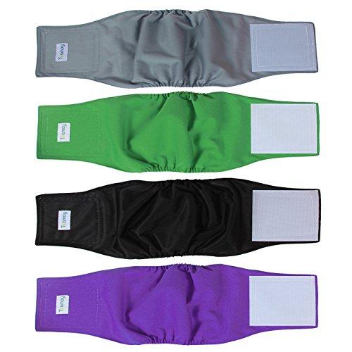 

Teamoy Dog Manner Belt, 4-Piece Set for Male Dogs, Mesh Lining, Absorbent Layer, Waterproof Fabric, Adjustable Waist Size, Prevents Dog Marking, and P