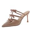 Fashion Bow Pointed Toe Women Slippers High Heels Shoes Dress Elegant Pumps Sexy Stilettos Woman Sandals 2025 Trend Women’s Zapatillas