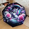 1pc Fantasy Unicorn Garden Umbrella with Plastic Handle,Suitable for All Seasons Home Travel Outdoor UmbrellaDD437