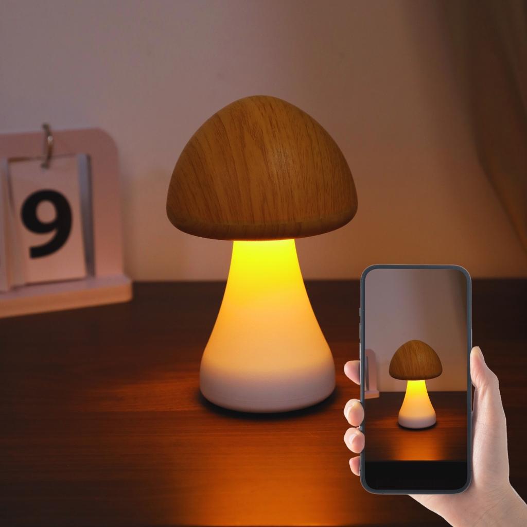 Creative mushroom table lamp, bedroom bedside lamp, dimmable LED light, unique home warm gift, Valentine's Day gift