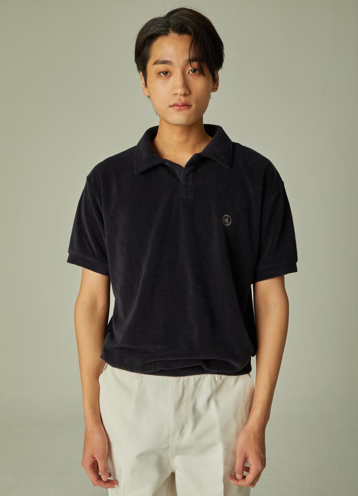 AGENT PEEK Agp Terry Polo Shirt Navy