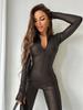Women's Patent Leather Jumpsuit: Sexy Spring/Autumn Catwoman Cosplay Costume, Tight-Fit European/American Style.