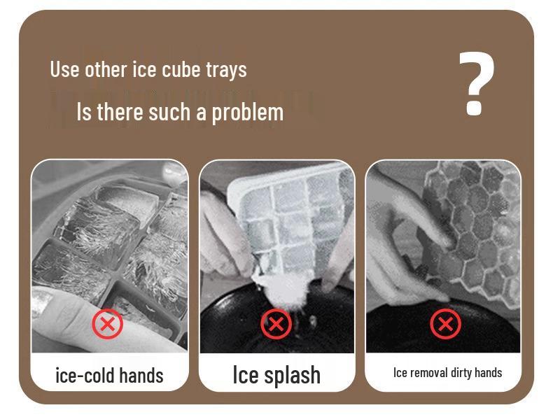 Press-Type Ice Cube Tray with Lid - Food Grade Storage Box for Homemade Ice Cubes