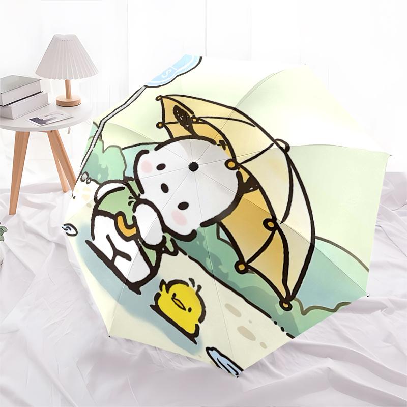 

1pc Sanrio Characters Automatic Opening/Closing Umbrella - Portable Three-Fold Design with 8-Bone Iron Frame - Outdoor - Perfect Gift for Fans, Travel