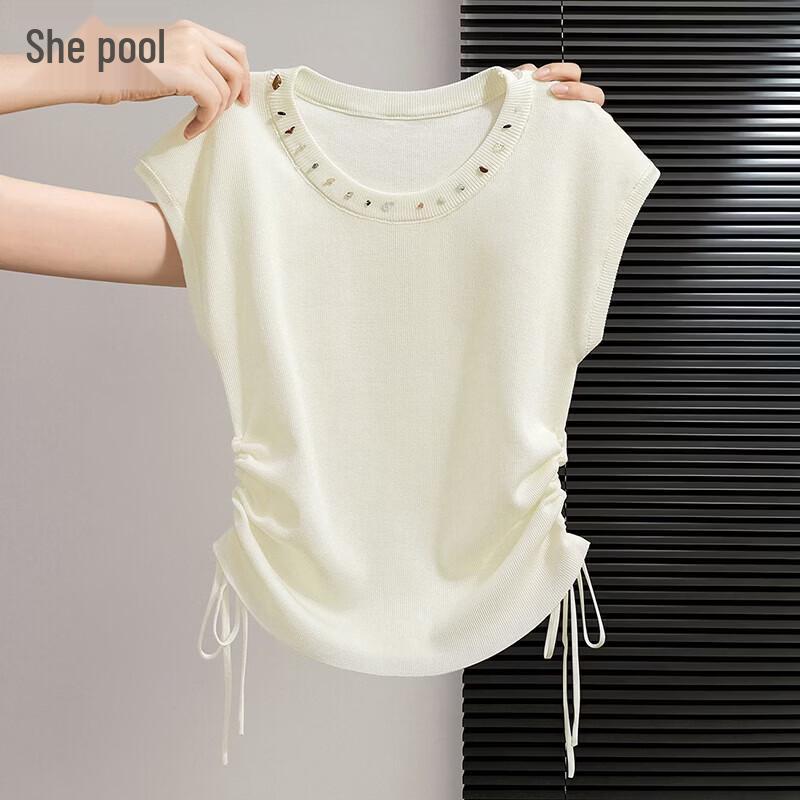 Women s Lyocell Blend Drawstring Waist Sleeveless Knit Top One Size