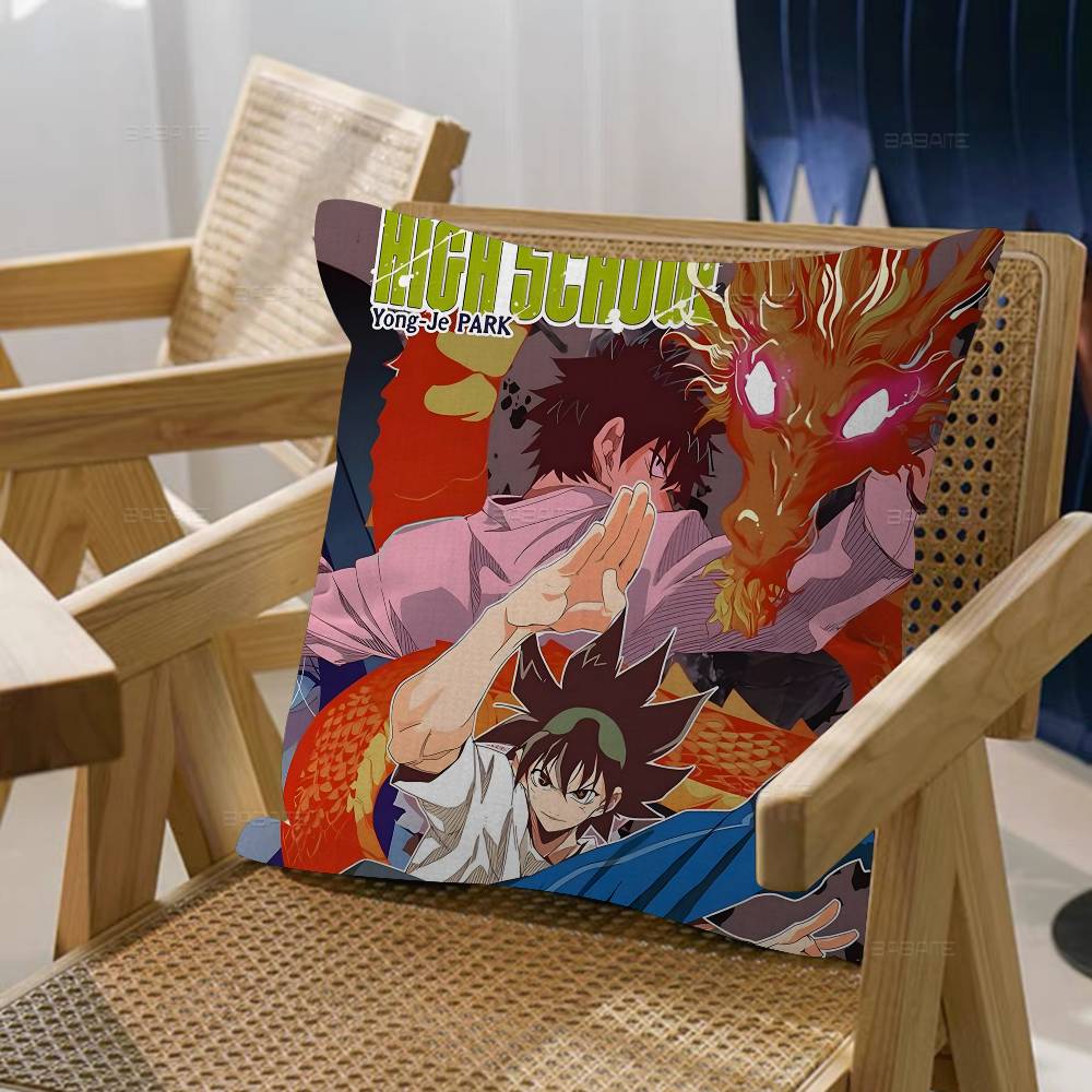 G-Gott des Anime High School Kissenbezüge Cartoon Sofa Dekoratives Zuhause Beidseitig bedruckt Kurzer Plüsch Niedlicher Kissenbezug