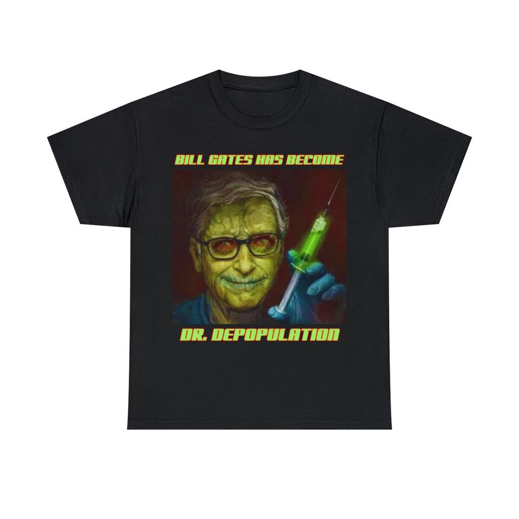 Bill Gates ist zum Dr. Entvölkerung Kurzarm-T-Shirt geworden