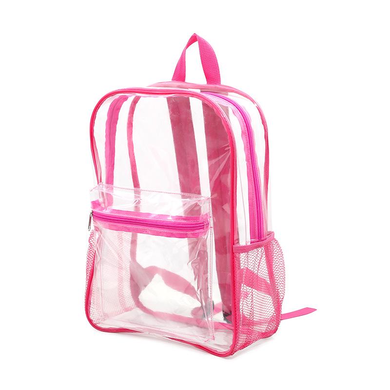 Transparent PVC Backpack for School or Concerts - Large Capacity Bookbag