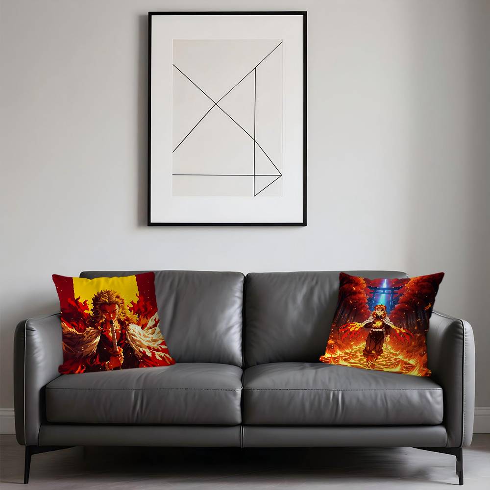 Characters Kyoujurous Rengoku Pillowcase Toon Gift Cushion Cover Bedroom Home Sofa Chair Seat Decor Pillow Case