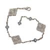 Italian Brushed Cloth Qi Lati Four-Leaf Clover Bracelet Female Natural White Fritillary Three-Flower Bracelet Light Luxury High-End Jewelry