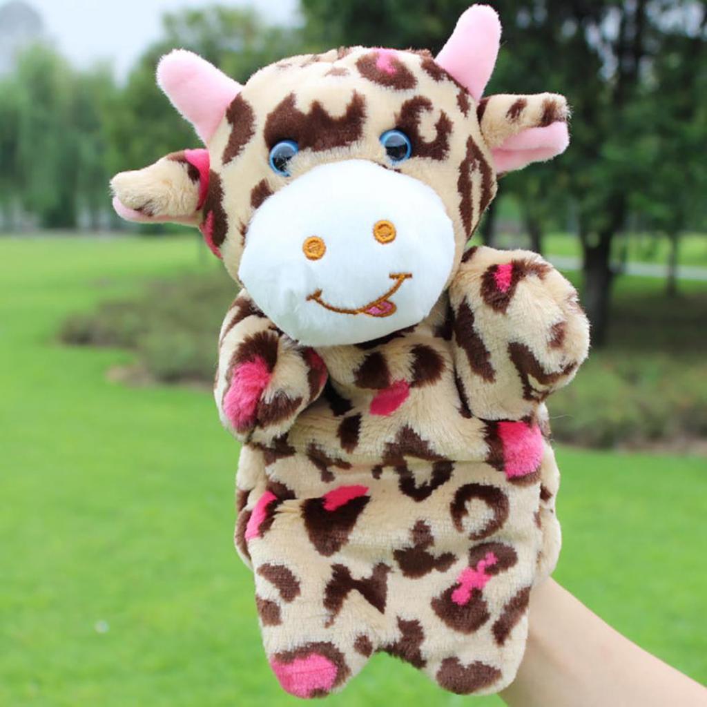 Tecknad Härlig Mini Plysch Ko Oxe Tjur Djur Handdocka Barn Berättarleksak