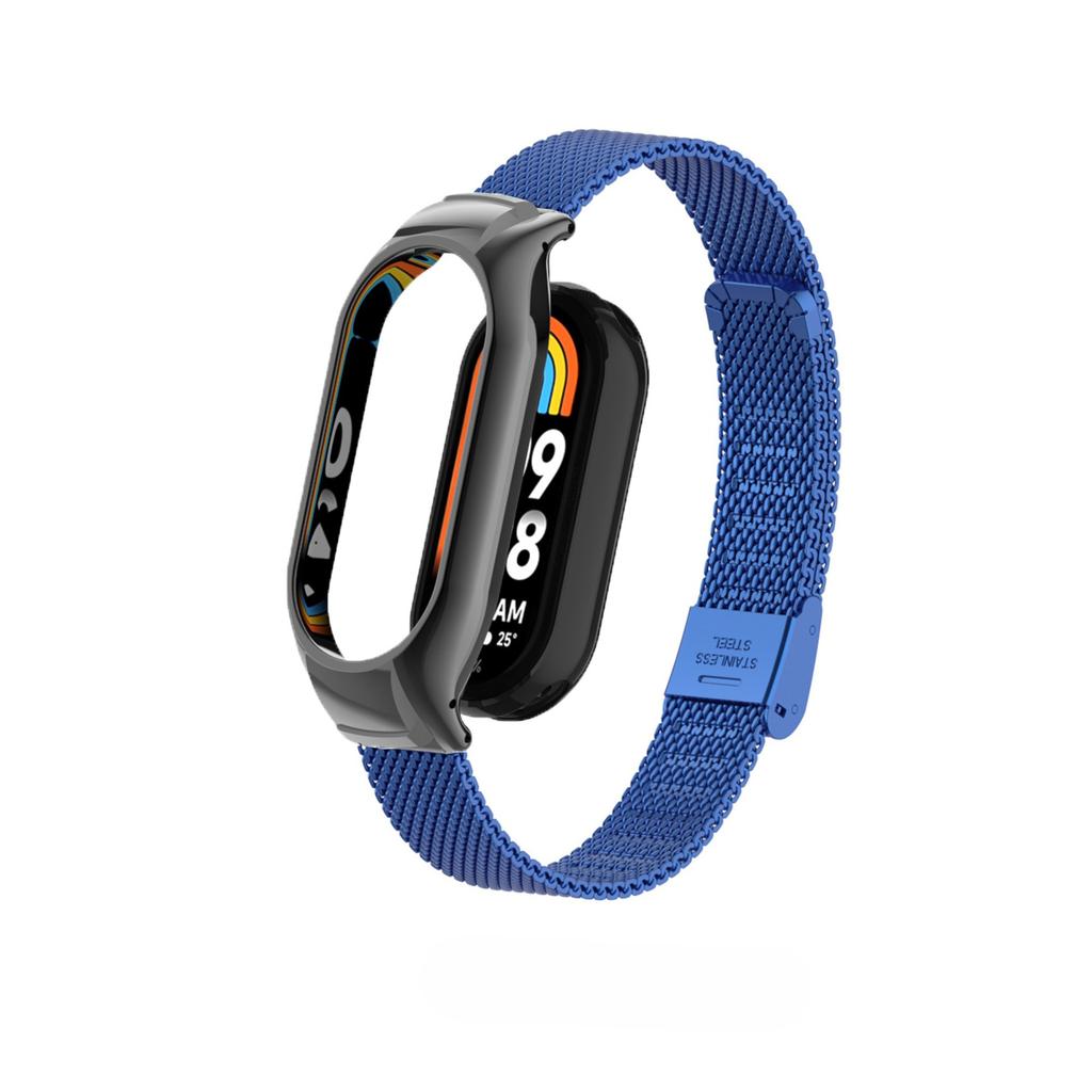 Suitable for Xiaomi Band 10 Strap, Stainless Steel Mesh Buckle Strap, Metal Band Mi Band 9 8 Replacement Strap